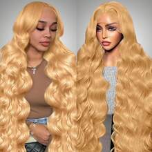 Arsenco Honey Blonde HD Lace Front Wig Human Hair Pre Plucked Body Wave Honey Blonde Wig Human Hair  Lace Frontal Wigs Colored 27# 30 Inch - S27 - 查看 6