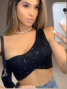 Women Tops - 黑色 - 查看 3