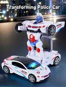 3-12 Jahre alte Jungen Spielzeug 2-in-1 Transformierendes Auto Roboter, Leuchtet auf, Automatische Hinderniserkennung, Batteriebetriebenes Transformierendes Auto Roboter Spielzeug, Kinder Geburtstaggeschenk - Verschiedenfarbig - Übersicht 2