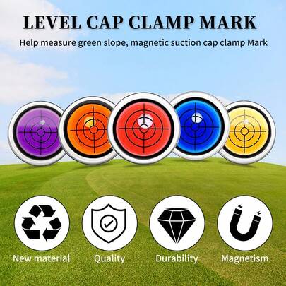  Caiton 1PC Golf Cap Clip With Level Marker | Strong Magnetic Attachment For A Secure And Easy Hold On Your Cap; Durable And Detachable For Convenient Use Anytime | Stylish And Attractive Design; Precise Level Marker Helps Ensure Accurate Shots | Perfect For Golf Enthusiasts And Professionals Alike, The Ideal Choice For Golf Accessories.