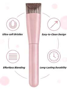 OEIEZ Foundation Makeup Brushes, V-Shaped Kabuki Concealer Brush Under Eye Nose Contour Brush For Liquid Cream Powder Blending Buffing (Pink) - Pink - View 9