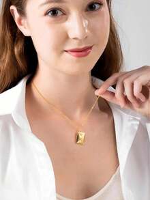 Custom Envelope Necklace With Photo, Envelope Secret Message Locket, Love Letter Message Necklace, Gift For Girlfriend/Wife - Multicolor - View 2