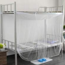 Mosquitera de tamaño completo, Red de 4 esquinas, poste de cama, dosel, tamaño, blanco WAWJ - 90x190x150cm - Ver 2