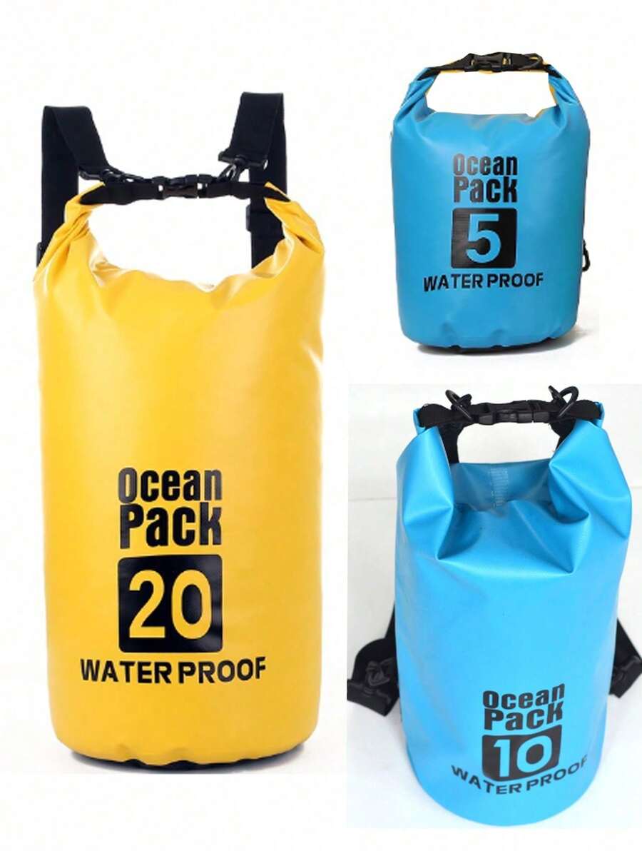 Outdoor Waterproof Bag, Hot Selling Cross-Border 5L 10L 20L PVC Waterproof Shoulder Bag/Backpack, Large Capacity Outdoor Waterproof Bag Suitable For Diving, Rafting, Swimming, Beach (5L-10L Shoulder Bag, 15L-30L Backpack)