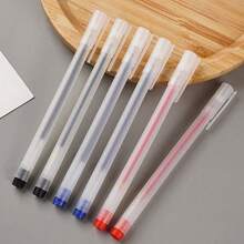 6-20支装塑料笔记本简约圆珠笔，黑色、红色、蓝色可选，带替换笔芯，笔尖粗细0.5毫米，适用于办公室、学校、商务、学生文具、返校季等场合。 - 磨砂筆 - 查看 12