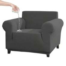 sofás y sofásFunda para Sofá Cubierta para Sofa 1 Plazas Asiento de 70 "De Ancho Protectores para Sala de Material Poliéster Repelente al Agua Suave con Elasticidad Lavable en la Lavadora Gris - Gris - Ver 1