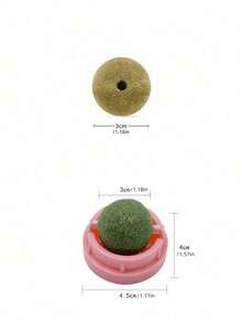 Cat Ball, Licking Rotating Ball, Cat Self-Entertainment Ball, Cat Ball, Fragrant Wood Ball, Fruit Ball - Green - View 3