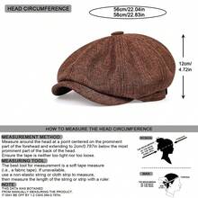 Men Solid Baker Boy Cap For Daily - Brown - View 3