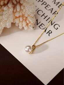 1 chiếc vòng cổ ngọc trai thanh lịch, dây chuyền mạ vàng, thích hợp để đeo hàng ngày và trong những dịp đặc biệt, món quà ngày lễ hoàn hảo dành cho phụ nữ, trang sức thời trang và quyến rũ cho Ngày của Mẹ, trang sức mùa hè. - Nhiều màu - Xem 7