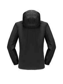 CAMEL CROWN Áo khoác mưa có mũ, chống thấm nước nhẹ dành cho nữ, áo khoác gió ngoài trời. - màu đen - Xem 7