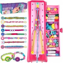 儿童友谊手链制作套装，DIY手工套装，女孩珠宝编织绳玩具套装，适合6岁以上女孩，DIY手链手工制作，生日派对，复活节，万圣节，圣诞节礼物 - Pink Red - 查看 7