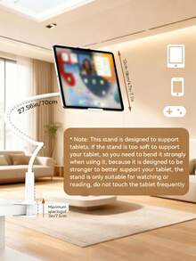 360°旋转手机支架，螺旋底座斜挎支架，床头手机支架 - 白色 - 查看 5