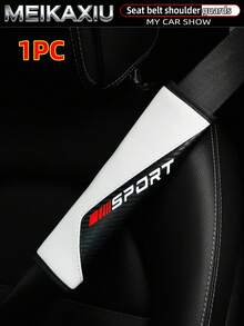 MEIKAXIU 1pc/2pcs New SPORT Red Carbon Fiber Car Shoulder Pad Safety Belt Decor Accessories, Auto Interior - Red Letter SPORT Shoulder Pads - View 19