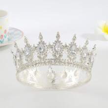 1pc Baroque Style Bridal Gold Crown, Crystal Tiara Princess Crown, High-End Birthday/Wedding Crown Headpiece Designed For Women - Multicolor - View 12
