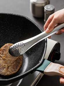 4件套不锈钢厨房夹，9英寸，防滑手柄，适用于食物、沙拉、意面、烧烤等烹饪，易于清洁，经久耐用，耐热，是居家、露营、户外烧烤的必备厨房烹饪工具。 - 銀色 - 查看 3
