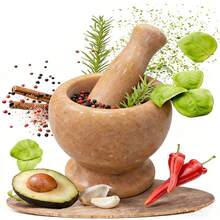 High-Quality Natural Marble Grinder, Manual Black And White Dual-Color Spice, Garlic, And Salt Grinding Bowl - Concrete Mortar Set - Multicolor - View 14