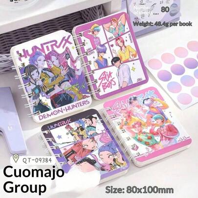 1 Set/1 Libro Cuaderno de espiral A7 con personaje Lumi del Cazador de Brujas Coreano, útiles escolares portátiles, lindos y hermosos, regalo para amigos, crear sorpresa, estético y asequible