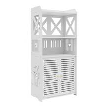 WUPYI2018 Badezimmer-Aufbewahrungsschrank Badezimmer-Seitenschrank Toiletten-Seitenschrank Weiß, 90 x 40 x 25 cm, Schlanker Aufbewahrungsschrank mit drei Ebenen und einem belüftet - Weiss - Übersicht 5