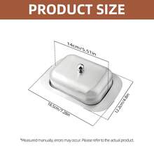 1pc Stainless Steel Butter Dish With Lid, Cheese Storage Container, Refrigerator Food Box, Rectangular Cheese Slicer Holder, Western Kitchen Home Decor Baking Tool, Easy To Clean, Compact And Convenient, Suitable For Home Kitchen, Outdoor Picnic And Camping, Party Storage, Perfect Kitchen Gift For Butter Lovers, Kitchen Gadget, Kitchen Accessory - Silver - View 3