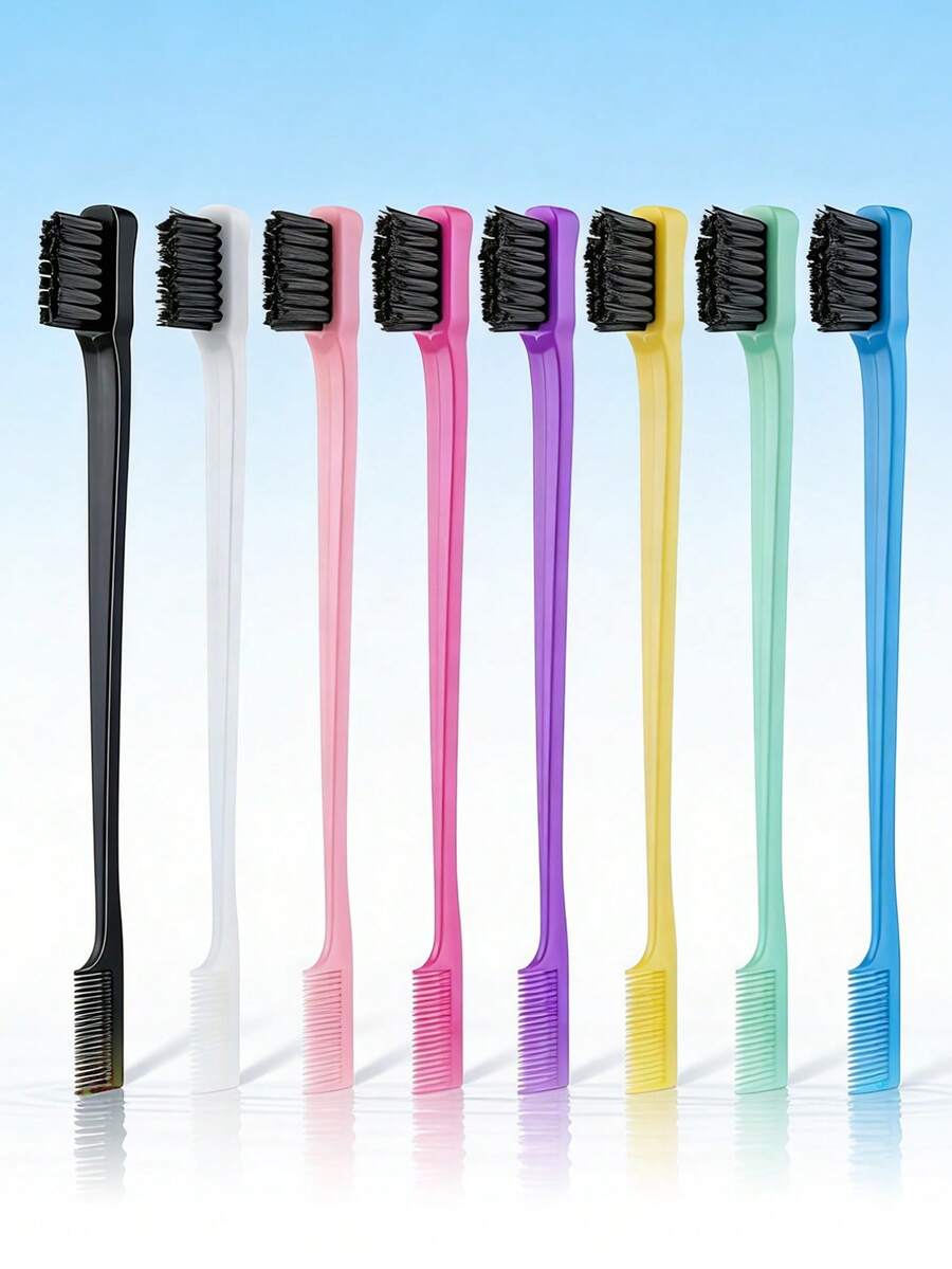 11 Pcs/5Pcs Hair Edge Brush,Dual-Ended Eyebrow Brush & Eyelash Comb, Makeup Styling Tools, Grooming & Smoothing Hair, Suitable For All Hair Types