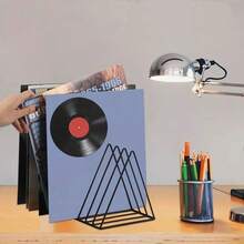 1pc Iron Desktop File Holder, Minimalist Office Desk Book Shelf, Magazine & Document Organizer - Multicolor - View 1