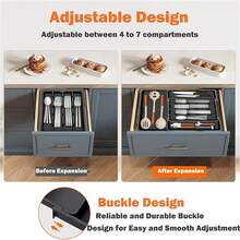 1pc Kitchen Drawer Divider Cutlery Organizer Box, Drawer Organizer For Home Use, Cabinet Mounted Compartment For Knives Forks Chopsticks, Kitchen Utensil Storage, Drawer Knife Fork Spoon Separator Organizer - Multicolor - View 3