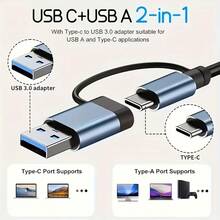 Bộ chia dữ liệu tốc độ cao USB 3.0 8 trong 1, 7 trong 1, mở rộng đa cổng với cổng Type-C và USB-A, phù hợp cho máy tính bảng, nguồn 5V, cấp nguồn qua USB. - Nhiều màu - Xem 5