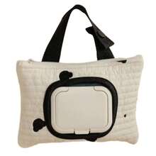 Práctico soporte para toallitas húmedas para cochecito con bolsa almacenamiento toallitas húmedas con oso bordado WQ0N - Caqui - Ver 9