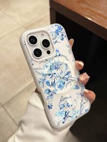 2pc Shiny Blue Peony Flower Pattern Waterproof Anti-Fall Anti-Slip Soft Phone Case Cover Compatible With Apple 17/16/16Pro/16Pro Max/16PlusFOR-YOUR-BELOVED-PHONE Christmas Gifts Christmas Gifts - 款式5(1pc) - 查看 4