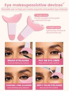 18件套化妆工具套装，包括：9支化妆刷套装+1个多功能防水拉链化妆包+2个化妆海绵+2个迷你化妆海绵+2个圆形粉扑+1个眼部化妆辅助工具+1个洗鼻刷 - 粉色 - 查看 5