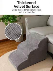 宠物床边楼梯，小型犬/猫爬梯，幼犬/幼猫攀爬台阶，床边家具 - 淺灰色 - 查看 3