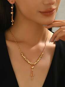 3pcs/Set Vintage Tassel Pendant Necklace Set, Fashionable, Versatile And Elegant Women Jewelry Set - J - View 35