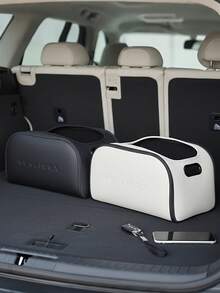 Caja de almacenamiento multifuncional para el coche, una caja de almacenamiento elegante y espaciosa para el asiento del pasajero, un organizador de maletero versátil, una solución de almacenamiento fácil de limpiar para el interior del coche, caja de almacenamiento multiusos para el coche - Adecuada para sedanes/SUV/MPV debajo del asiento del pasajero y en el maletero - Multicolor - Ver 3