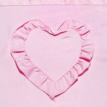 Women's Pink Kitchen Apron - Neck Tie Apron, Ruffle Trim Apron, Bow Heart Pocket, Easy Clean Cooking Apron, Cute Baking Apron, Mother's Day Gift, Valentine's Day Gift - A - View 5