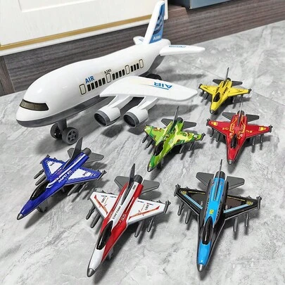 Large White Passenger Plane Toy, Children's Inertial Aircraft Toy, Fighter Plane Alloy Model For Boys And Girls - Exquisite Plane, High-Quality Alloy And ABS Plastic Fighter Plane Model, Birthday/New Year Gift