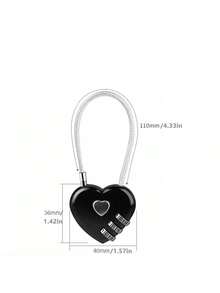 1pc Multi-Color Password Lock Pendant, Heart-Shaped Decorative Lock With Steel Wire Rope, Suitable For Luggage, Backpack, Home, Dorm, Cabinet, Gym, Mini Size - Multicolor Love Lock - View 14