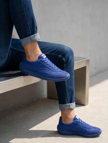 tenis hombre mujer choclo PANAM unisex bajos zapatillas casuales de lona planos de gran calidad baratos moda 22mx 29mx ideal para combinar con todo skate choclo gimnasio cómodos al caminar basicos azul - Azul - Ver 2