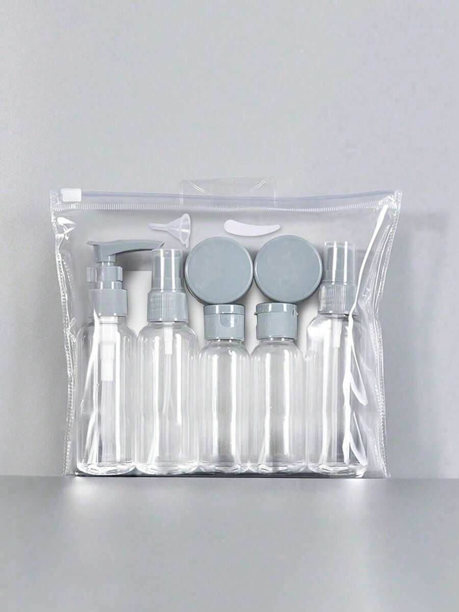 Bộ chai du lịch chống rò rỉ, có thể tái sử dụng, làm bằng chất liệu PP, thích hợp đựng đồ dùng vệ sinh cá nhân, chai đựng chất lỏng rỗng, hũ kem, dầu gội, dầu xả, sữa dưỡng thể, phụ kiện tuyệt vời cho sữa tắm và xà phòng khi đi du lịch. - Nhiều màu - Xem 1