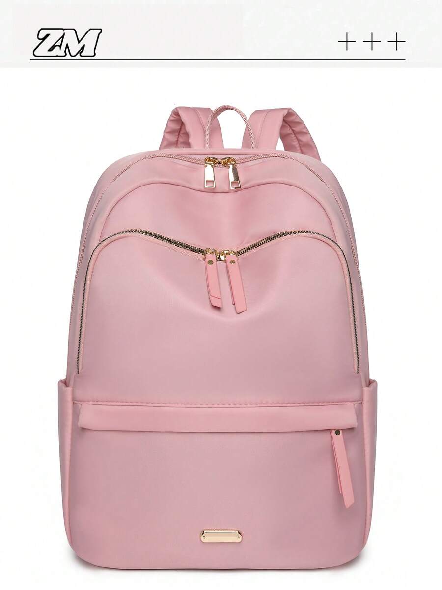 Waterproof Large Capacity Backpack, Fashionable & Versatile - Pink - View 1