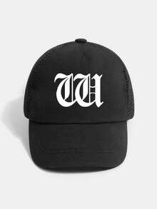 1顶个性化字母网眼棒球帽（1-3岁） - 字母可选A-Z，婴幼儿男女童休闲沙滩旅行防晒帽 - 黑色 - 查看 13