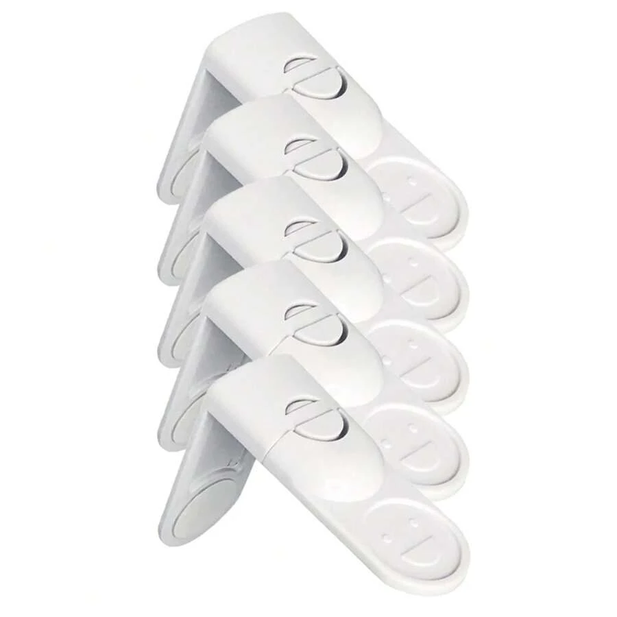 Baby Drawer Lock, Anti-Pinch Hand Cabinet Drawer Locks, White Plastic Buckle For Child Protection AU31 - New White 5PCS - View 1