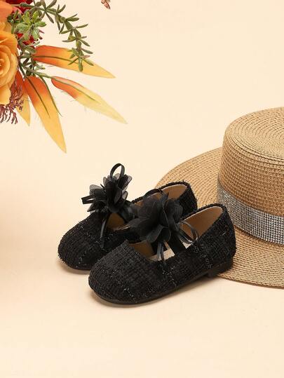 女童手工亚麻蝴蝶结圆头芭蕾平底鞋，软底法式芭蕾平底鞋，适合表演，Jeanmarie新款鞋履，幼儿园表演鞋，公主鞋，小女孩巴黎舞蹈鞋，婴幼儿款，适合春、夏、秋季穿着