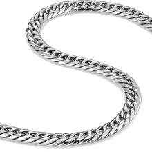 1件男女通用不锈钢嘻哈风方形扣项链手链，街头时尚饰品 - 銀色 - 查看 19