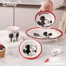 Disney 迪士尼官方米奇极简风单人餐具礼盒套装【杯子+勺子+碗+盘子】，陶瓷餐具套装，高品质乔迁礼物 - 彩色 - 查看 4