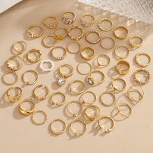 45 piezas/Set Anillos para mujer Juego de joyas (Anillos aleatorios) - 45 anillos aleatorios - Ver 3