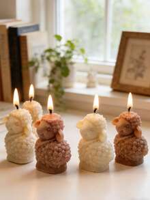 1个3D卡通小羊蜡烛模具，耐用梦幻设计，适用于香薰蜡烛工艺艺术家居装饰硅胶模具，复活节、母亲节、圣诞节、婴儿派对等场合适用。 - A - 查看 1