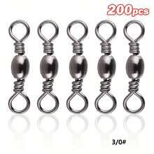 GOTURE 200pcs Stainless Steel & Brass Ball Bearing Fishing Swivel Rings - Suitable For Saltwater/Carp Fishing Rolling Sliding Ring Accessories - Grey - View 20