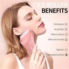Ice Roller Tool,Roller Massager Cryotherapy,Women's Ice Roller Tools,Great For Migraine Relief,Blood Circulation,Reduce Puffiness,Pink - Pink-1Pc - View 7