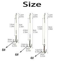 3pcs/Set Carbon Line Triple Hook Fishing Rig, European Pike Stinger Rig Specialized For Zander - C - View 2