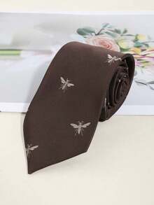 1pc Handmade Bee Pattern Necktie, Suitable For Casual, Street, Party Occasions,Festival,Travel - Multicolor - View 3